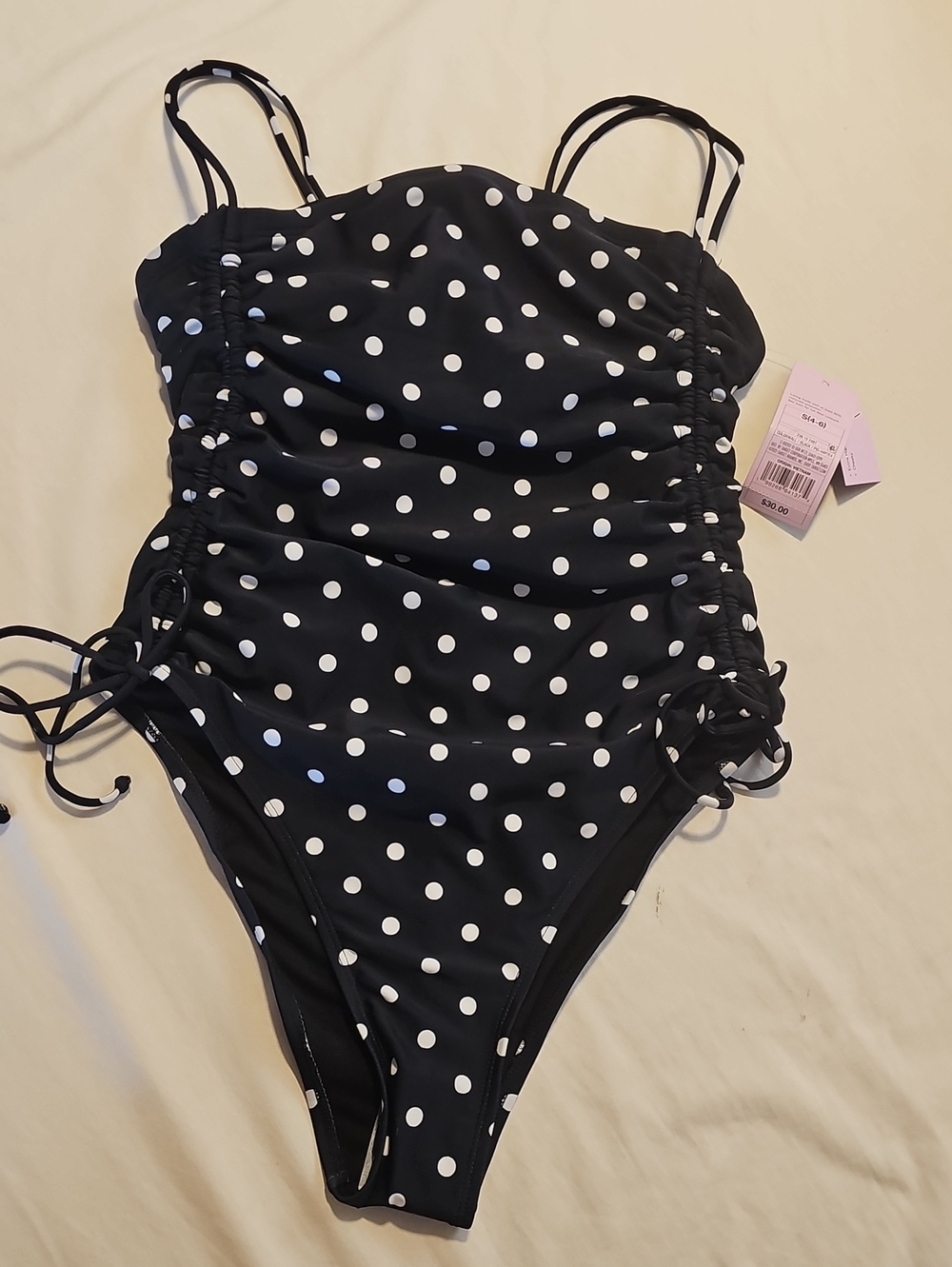 Wild Fable Black and White Polka Dot One-Piece Swimsuit
